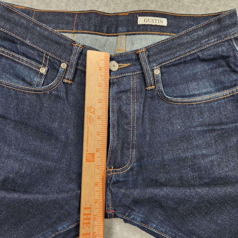 Gustin Selvedge Jeans 32x30 Blue Dark Wash Indigo Red Line Slim Fit Made In USA - Picture 12 of 16